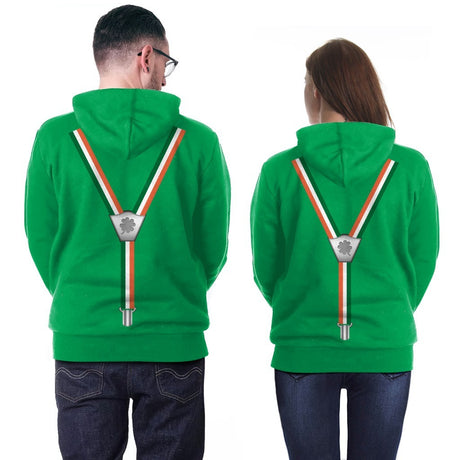 Activities Festival Style Green Hat Festival Long-Sleeved Hooded Sweater Women