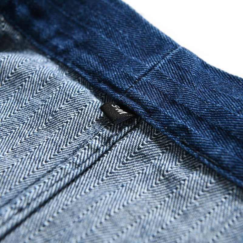 Herringbone Denim Denim Robe Loose Jacket