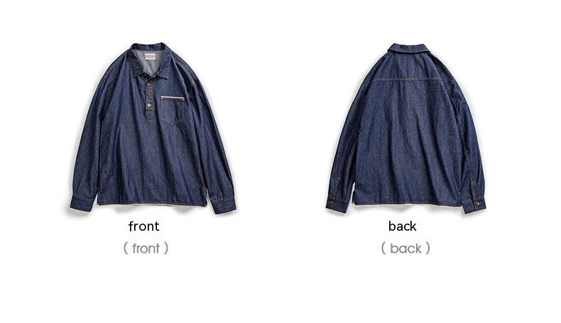 Men's American Retro Denim Denim Shirt