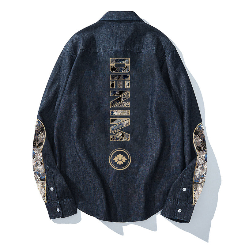 Drop sleeve denim shirt