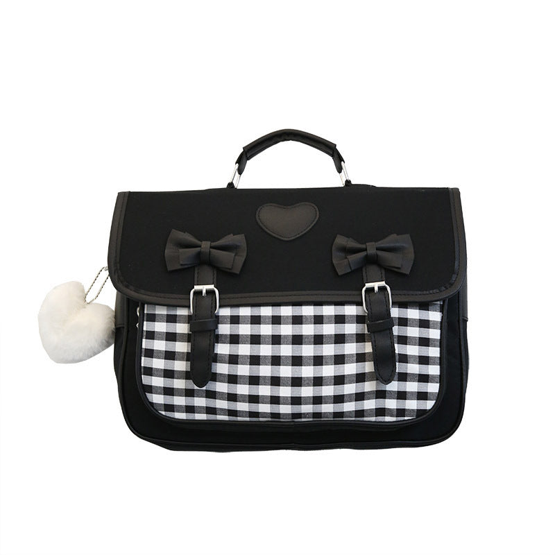 Fashion British Style Girls' Checkered Backpack