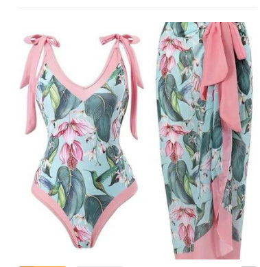 Ladies' One-piece Conservative Swimsuit That Covers Belly And Looks Thin