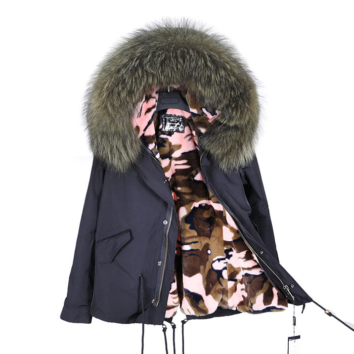 The Short Raccoon Fur Pie Overcomes The Female Waist And Looks Thin