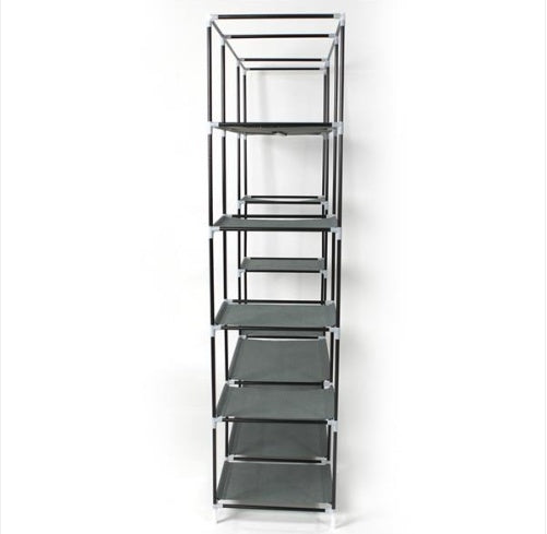 5-layer 12 Grid Canvas Free Wardrobe Gray