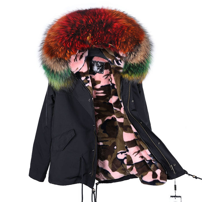 The Short Raccoon Fur Pie Overcomes The Female Waist And Looks Thin