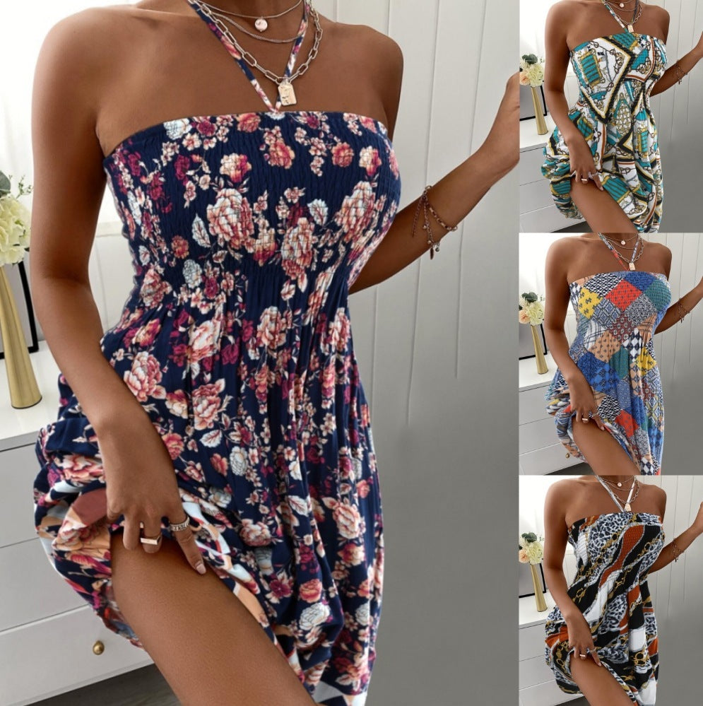 Summer Fashion Sleeveless Halter Dress Women