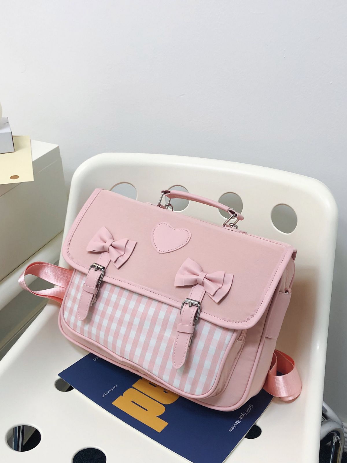 Fashion British Style Girls' Checkered Backpack