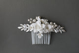 INS Simple Silver Ceramic Flower Hair Accessories