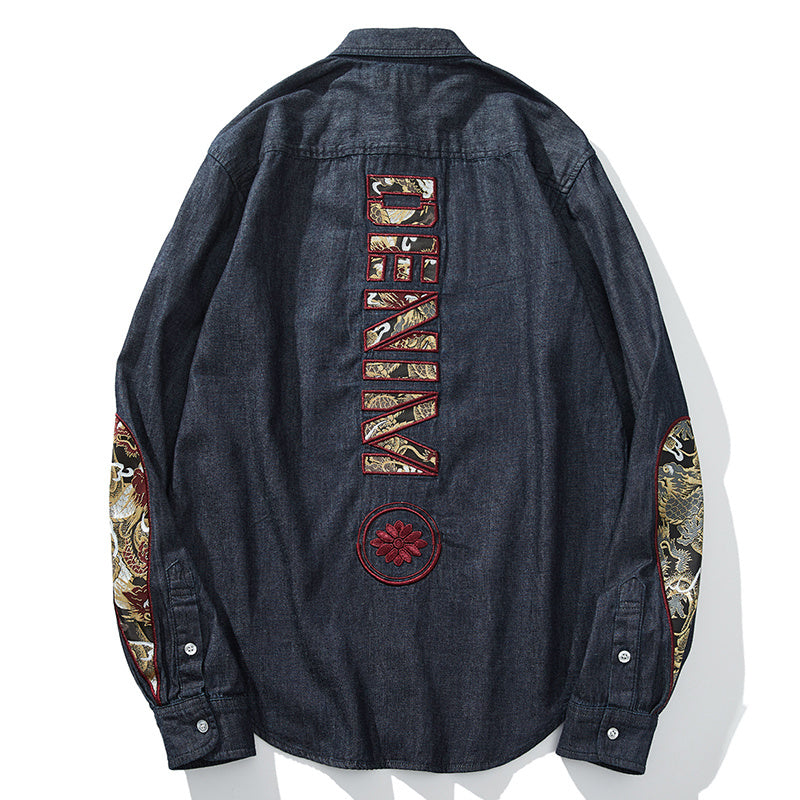 Drop sleeve denim shirt