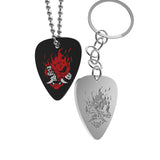 Couple Titanium Steel Band Picks Keychain