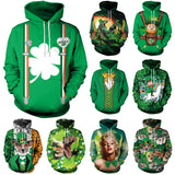 Activities Festival Style Green Hat Festival Long-Sleeved Hooded Sweater Women