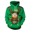 Activities Festival Style Green Hat Festival Long-Sleeved Hooded Sweater Women