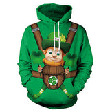 Activities Festival Style Green Hat Festival Long-Sleeved Hooded Sweater Women