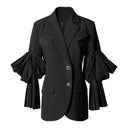 Women's Suit Jacket Looks Thin And Temperament Pleated Butterfly Double Sleeves