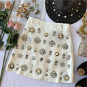 Hand-Beaded High Waist Skirt Looks Thin