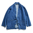 Herringbone Denim Denim Robe Loose Jacket