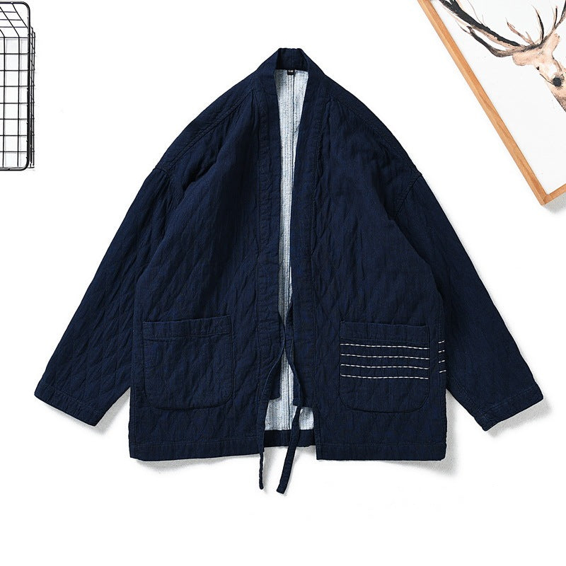 Herringbone Denim Denim Robe Loose Jacket