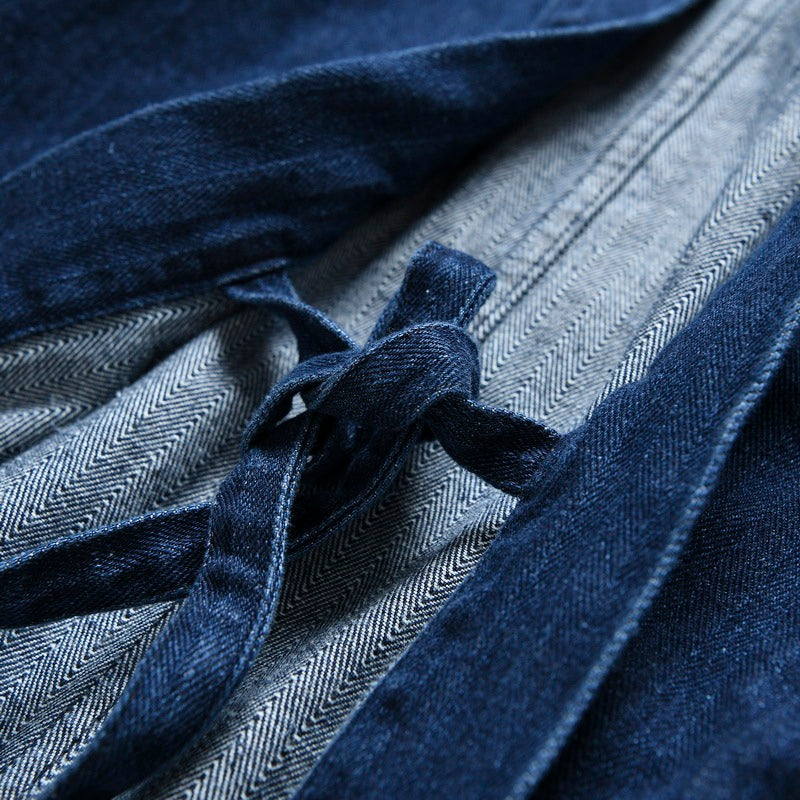 Herringbone Denim Denim Robe Loose Jacket