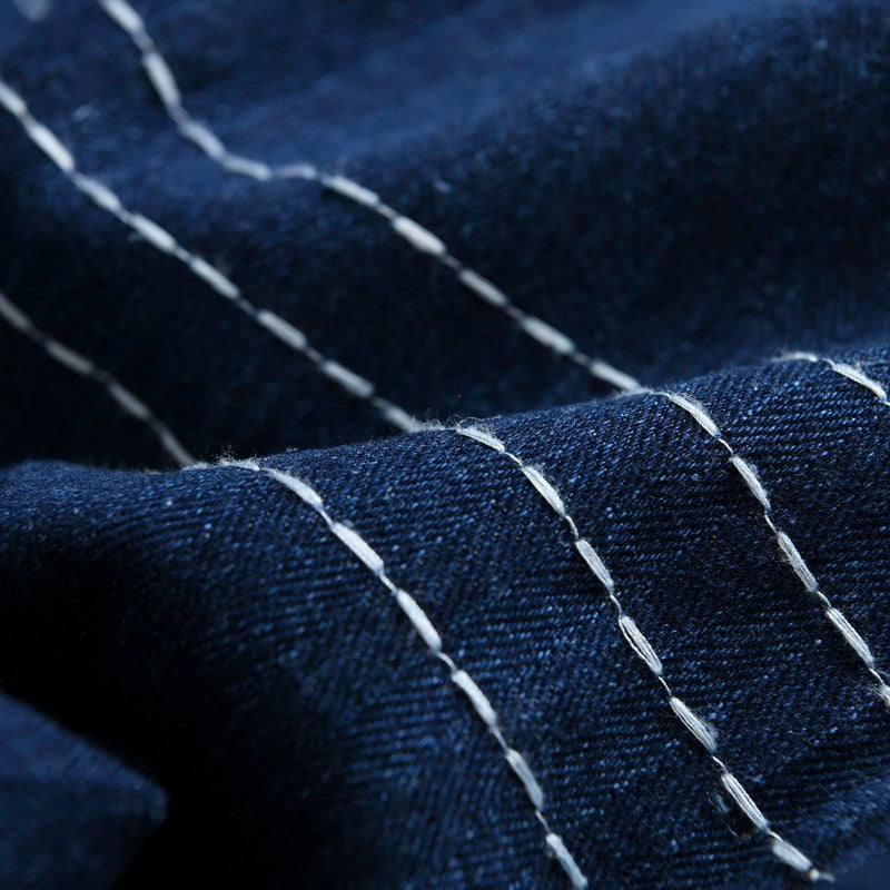 Herringbone Denim Denim Robe Loose Jacket