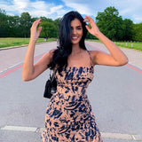 Fashion street style sexy halter print dress