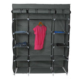 5-layer 12 Grid Canvas Free Wardrobe Gray