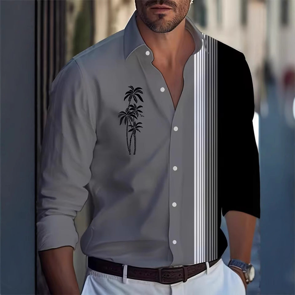 Men's Long Sleeve Shirt Palm Tree