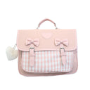 Fashion British Style Girls' Checkered Backpack