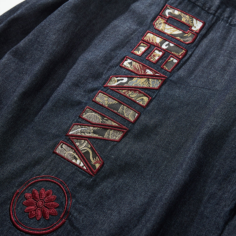 Drop sleeve denim shirt