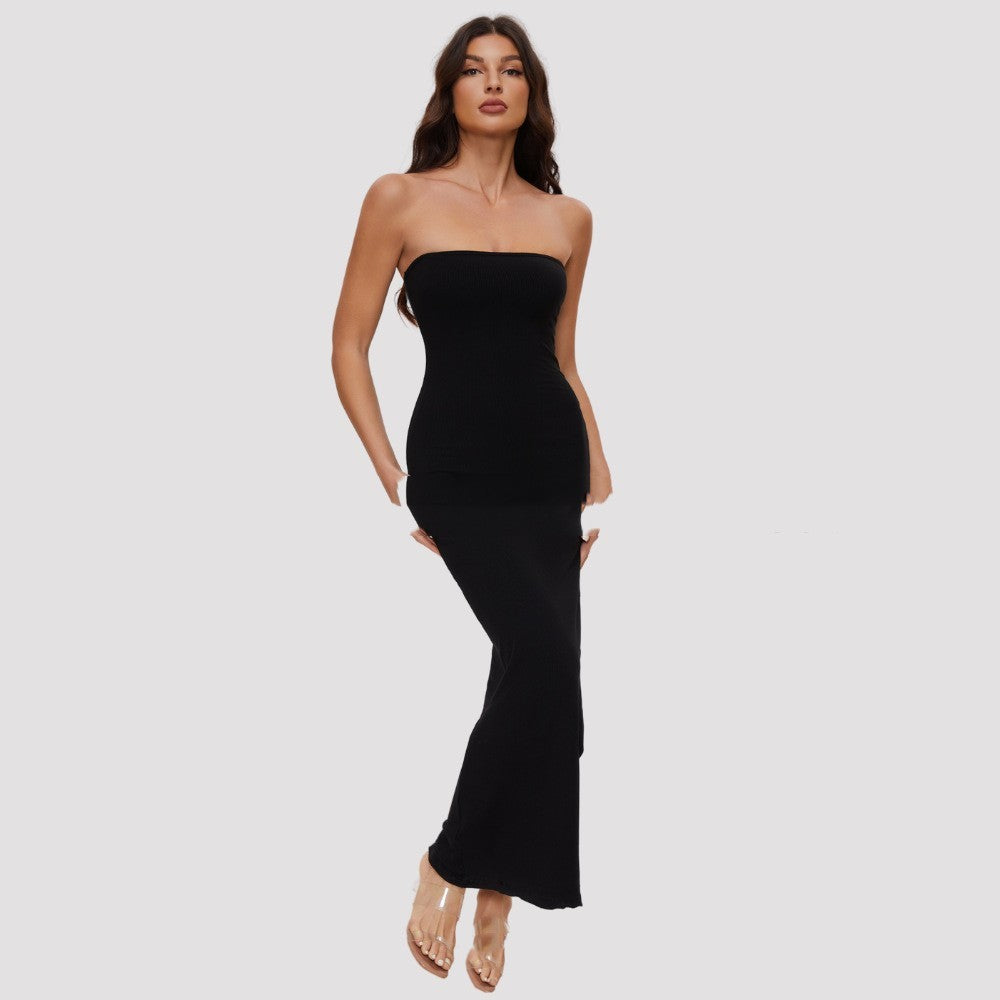 Double-layer Built-in Two-in-one Bra-free Belly-contracting Dress