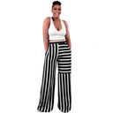 Women's Colorblock Striped Straight Wide Leg Lounge Pants