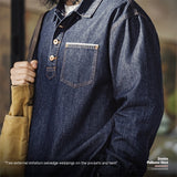 Men's American Retro Denim Denim Shirt