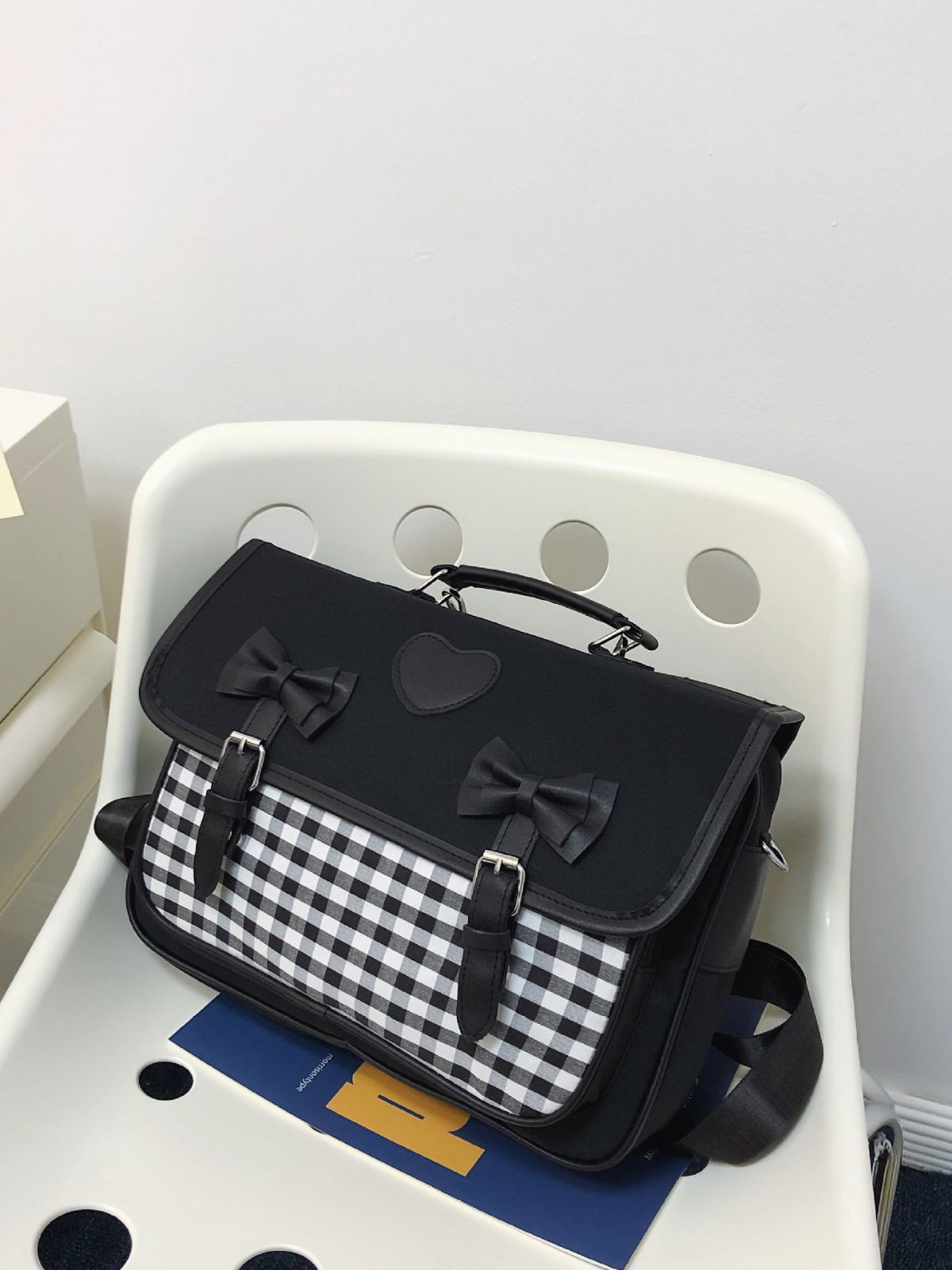 Fashion British Style Girls' Checkered Backpack