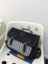 Fashion British Style Girls' Checkered Backpack