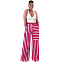Women's Colorblock Striped Straight Wide Leg Lounge Pants