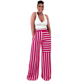 Women's Colorblock Striped Straight Wide Leg Lounge Pants