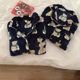 Korean Style Couple Thickened Long-sleeved Pajamas Home Wear Suit Women