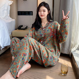 Women's Large Size Cotton Pajamas Cartoon Print