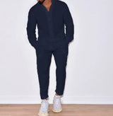 Men's Linen Solid Color Lounge Suit Long Sleeves