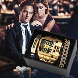 Multi Time Zone Large Dial Luminous Men's Watch