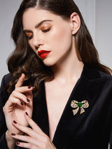 Zircon Bow Brooch Simple Sweater Corsage Accessories