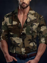 Men's Long Sleeve Shirt Palm Tree