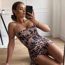 Fashion street style sexy halter print dress