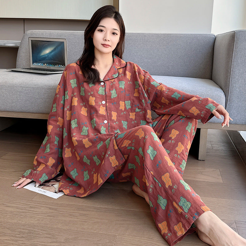 Women's Large Size Cotton Pajamas Cartoon Print