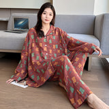 Women's Large Size Cotton Pajamas Cartoon Print