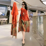 Spring And Summer New Fashion Suit Women's Large Size Cover Belly Looks Thin