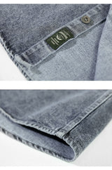 Drop Shoulder Loose Casual Denim Shirt For Men Coat