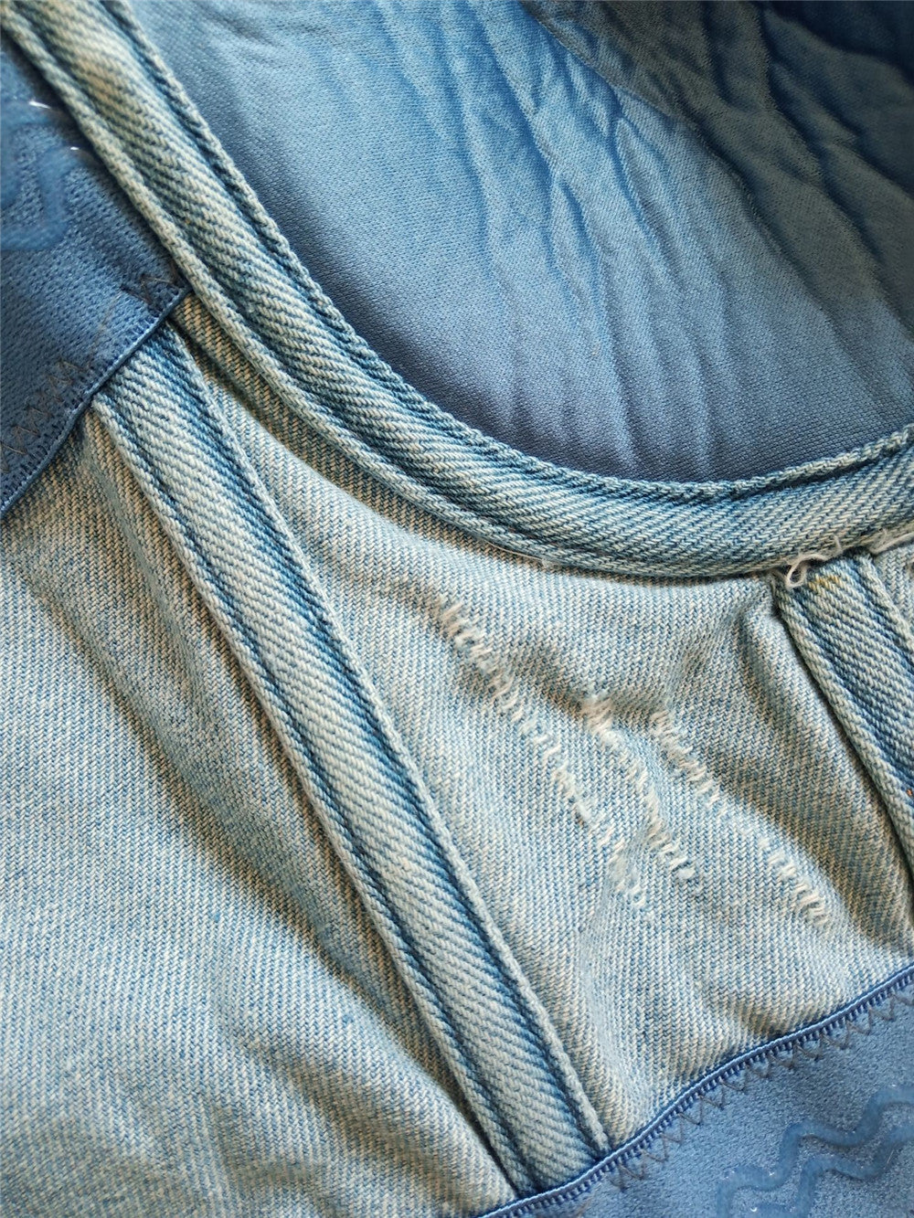 Summer Y Ripped Suspenders Fashion Blue Denim Top Women