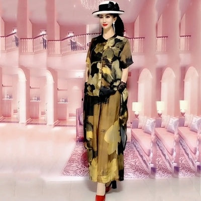 Spring And Summer New Fashion Suit Women's Large Size Cover Belly Looks Thin