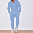 Men's Linen Solid Color Lounge Suit Long Sleeves