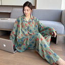 Women's Large Size Cotton Pajamas Cartoon Print